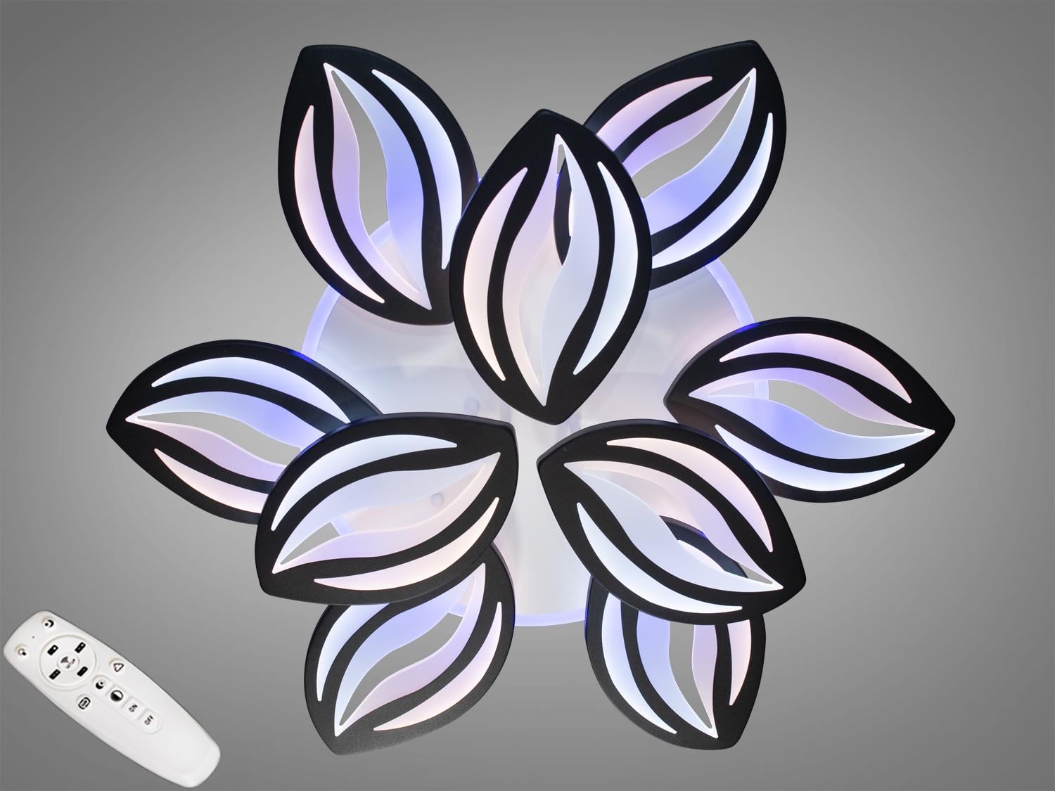Люстра светодиодная с диммером и LED подсветкой 165W Черный (8092/6+3BK 3col dim)
