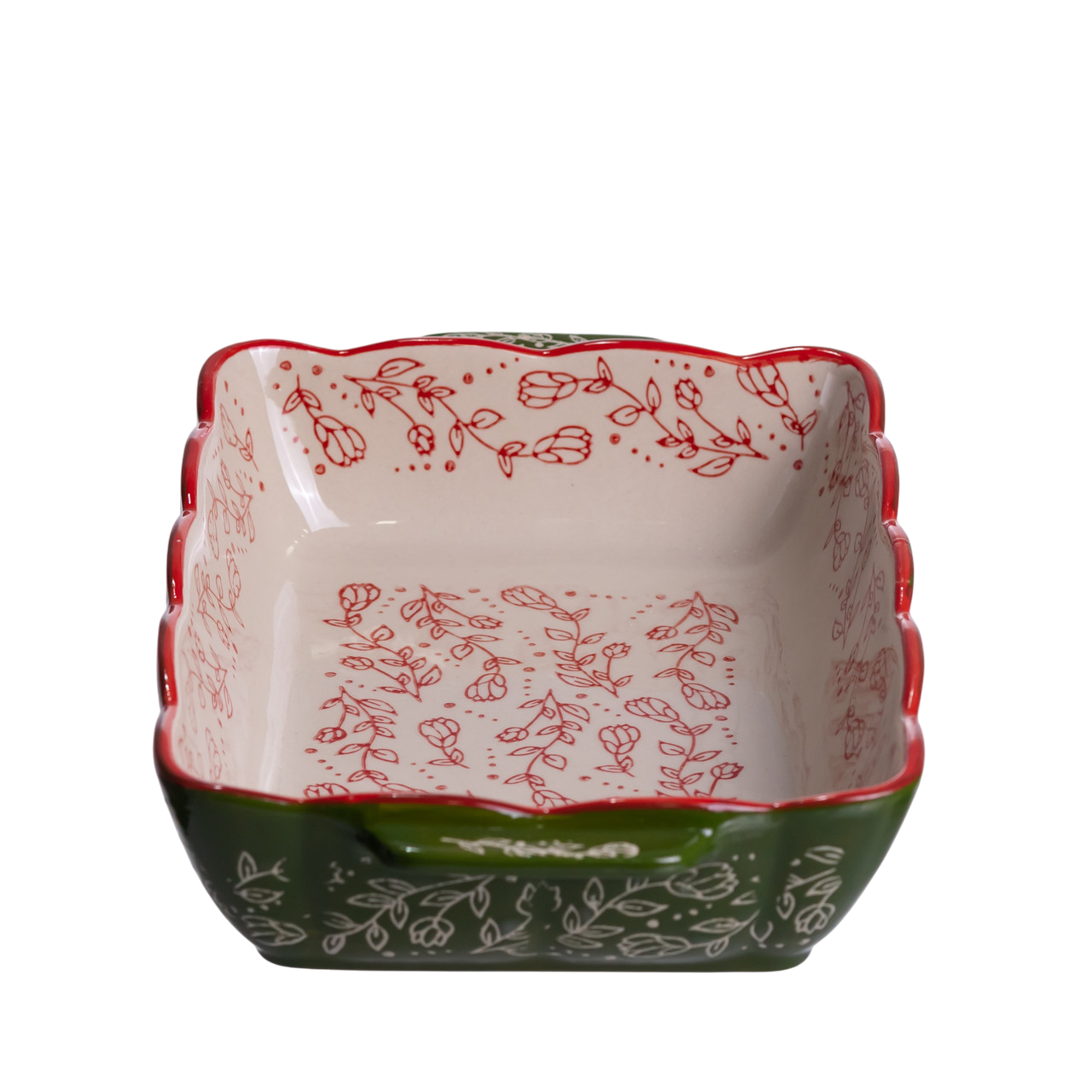 Форма порцелянова для запікання в духовці прямокутна Vintage з ручками 1,3 л 24,5х17х5 см Зелений (HM05-10) - фото 8