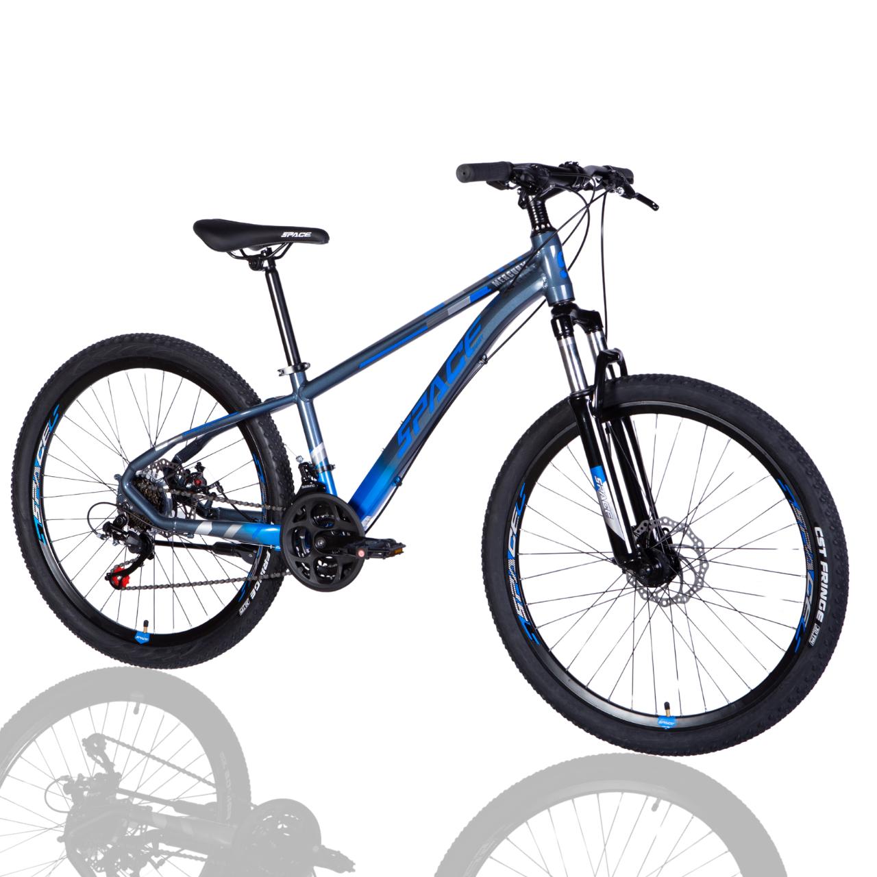 Велосипед Space MERCURY DD FR 13" AL 26" 2025 Сіро-синій
