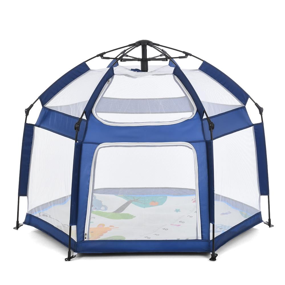 Палатка автоматическая MR 1512 с сетчатыми стенками и ковриком 146х127х110 см Синий - фото 9 Палатка автоматическая MR 1512 с сетчатыми стенками и ковриком 146х127х110 см Синий - фото 9