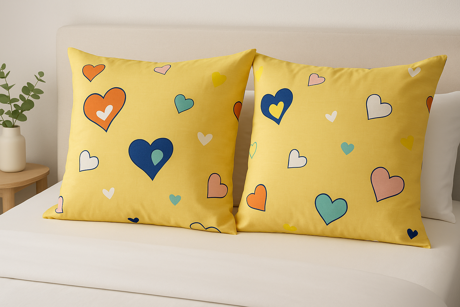 Наволочки Серця бязь 70х70 см 2 шт. (G-2105H/WP/x70)