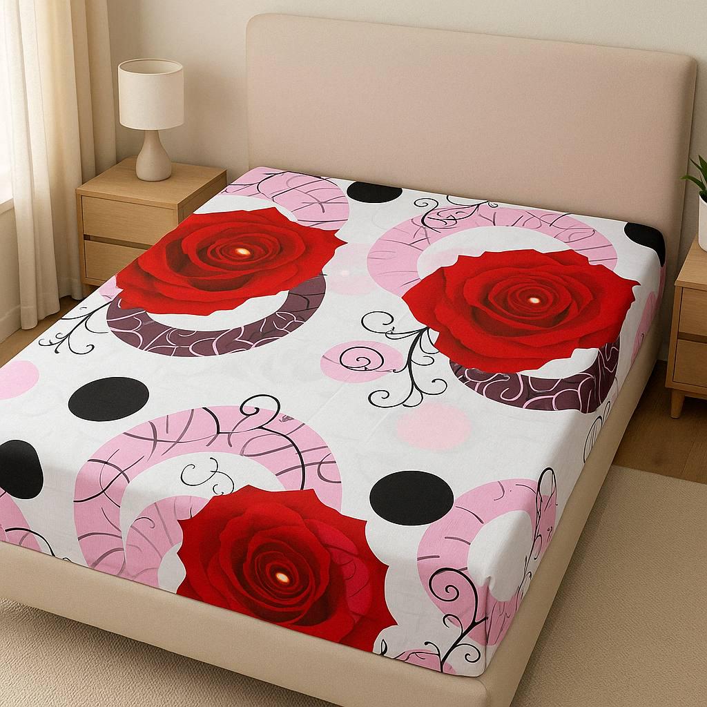 Простыня Розы на резинке бязь 180х200 см (G-1804RO/x180) Простыня Розы на резинке бязь 180х200 см (G-1804RO/x180)