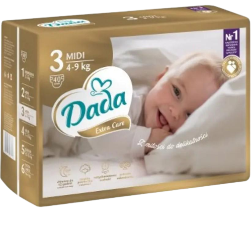 Подгузники детские Dada Extra Care №3 Midi 4-9 кг 40 шт. (НФ-00005068)