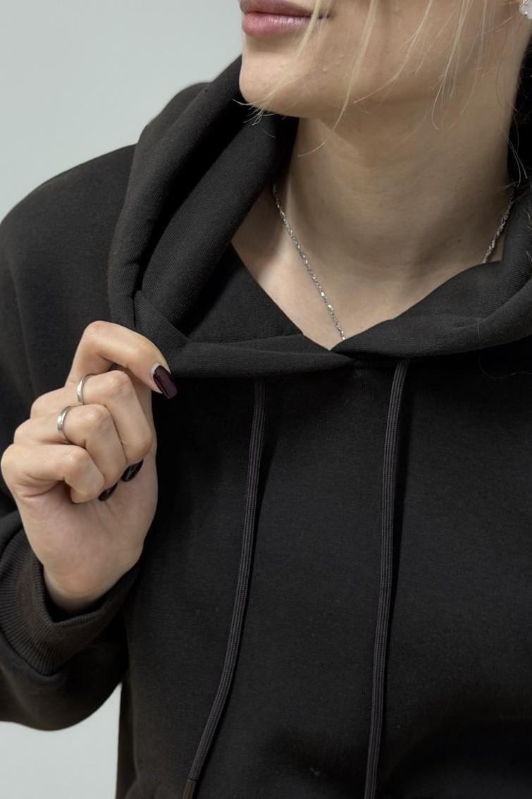 Худі жіночий М0211.4 з капюшоном M Чорний (30665236) - фото 4 Худі жіночий М0211.4 з капюшоном M Чорний (30665236) - фото 4