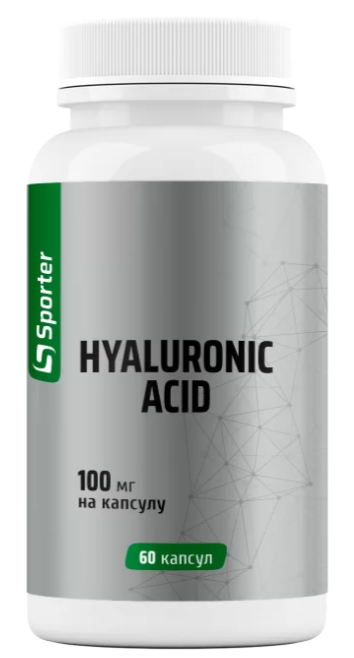 Комплекс Гиалуроновая кислота Sporter Hyaluronic Acid 100 мг 60 капсул Комплекс Гиалуроновая кислота Sporter Hyaluronic Acid 100 мг 60 капсул
