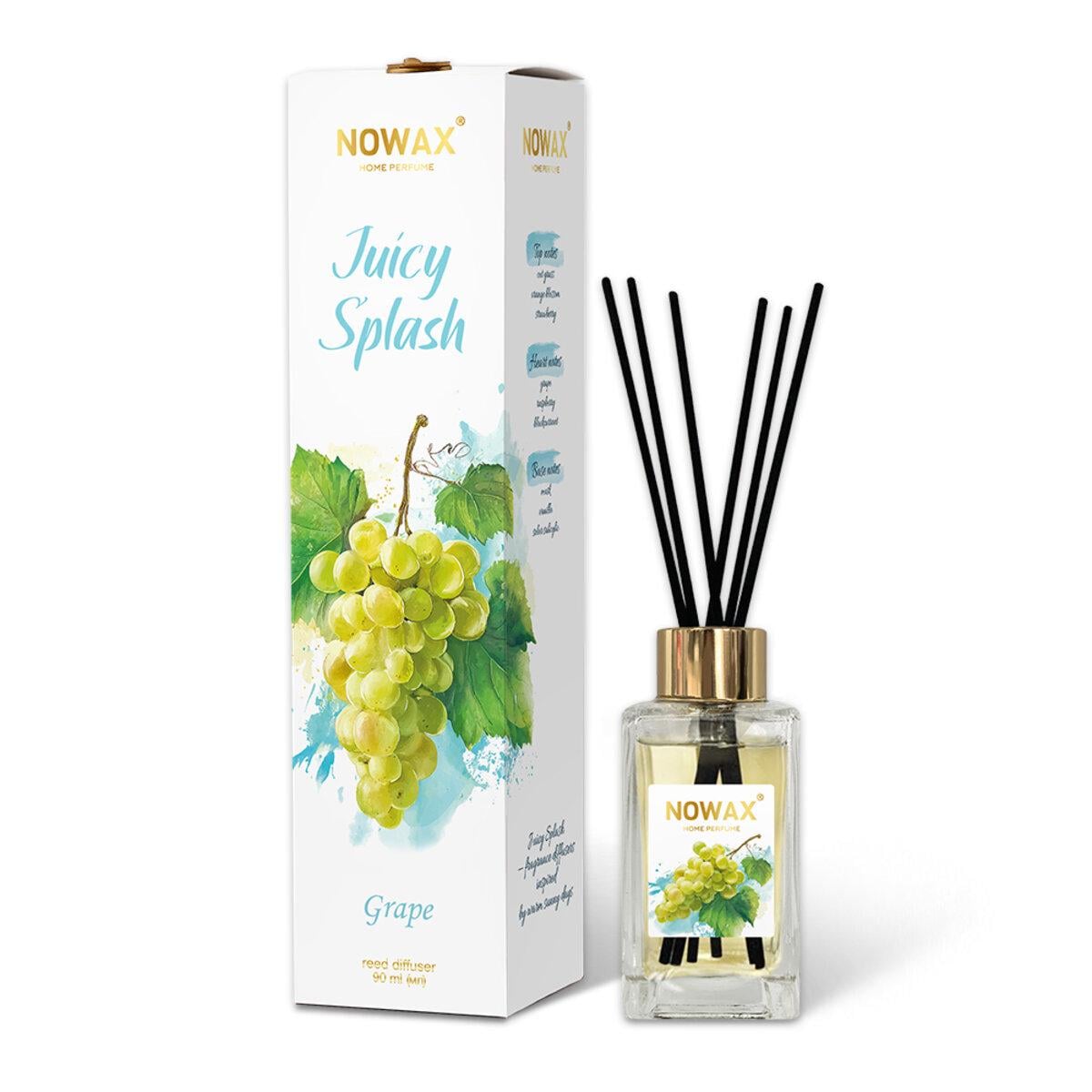 Аромадиффузор с палочками Nowax Juicy Splash Grapes 90 мл Аромадиффузор с палочками Nowax Juicy Splash Grapes 90 мл