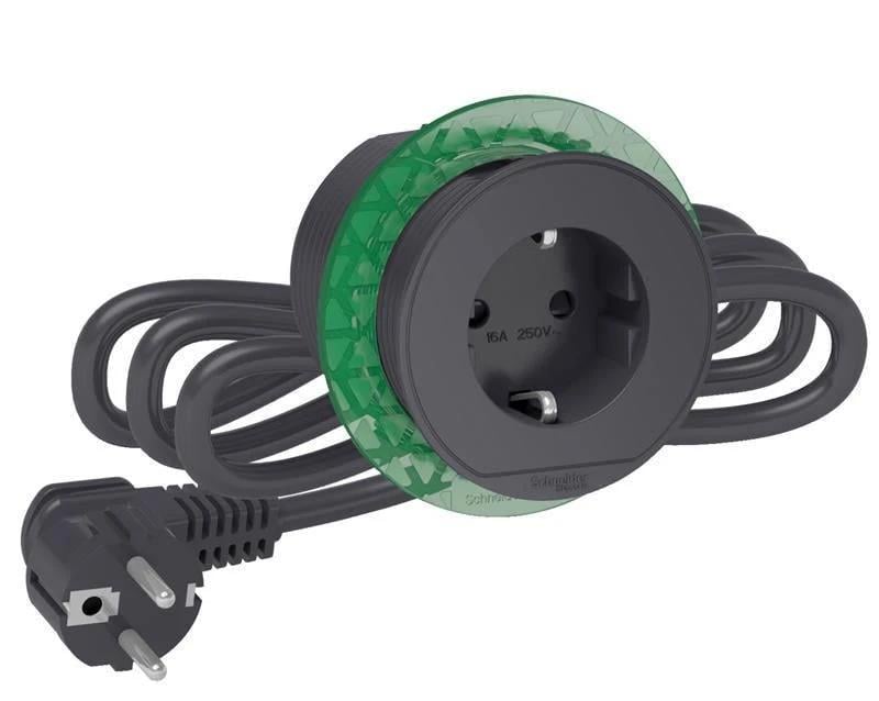 Блок Schneider Electric Unica System+ 1 розетка с коробкой Антрацит (INS44001)