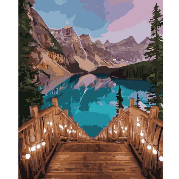 Набір для розпису за номерами Strateg Романтичний пейзаж 40х50 см (VA-2930-mt)