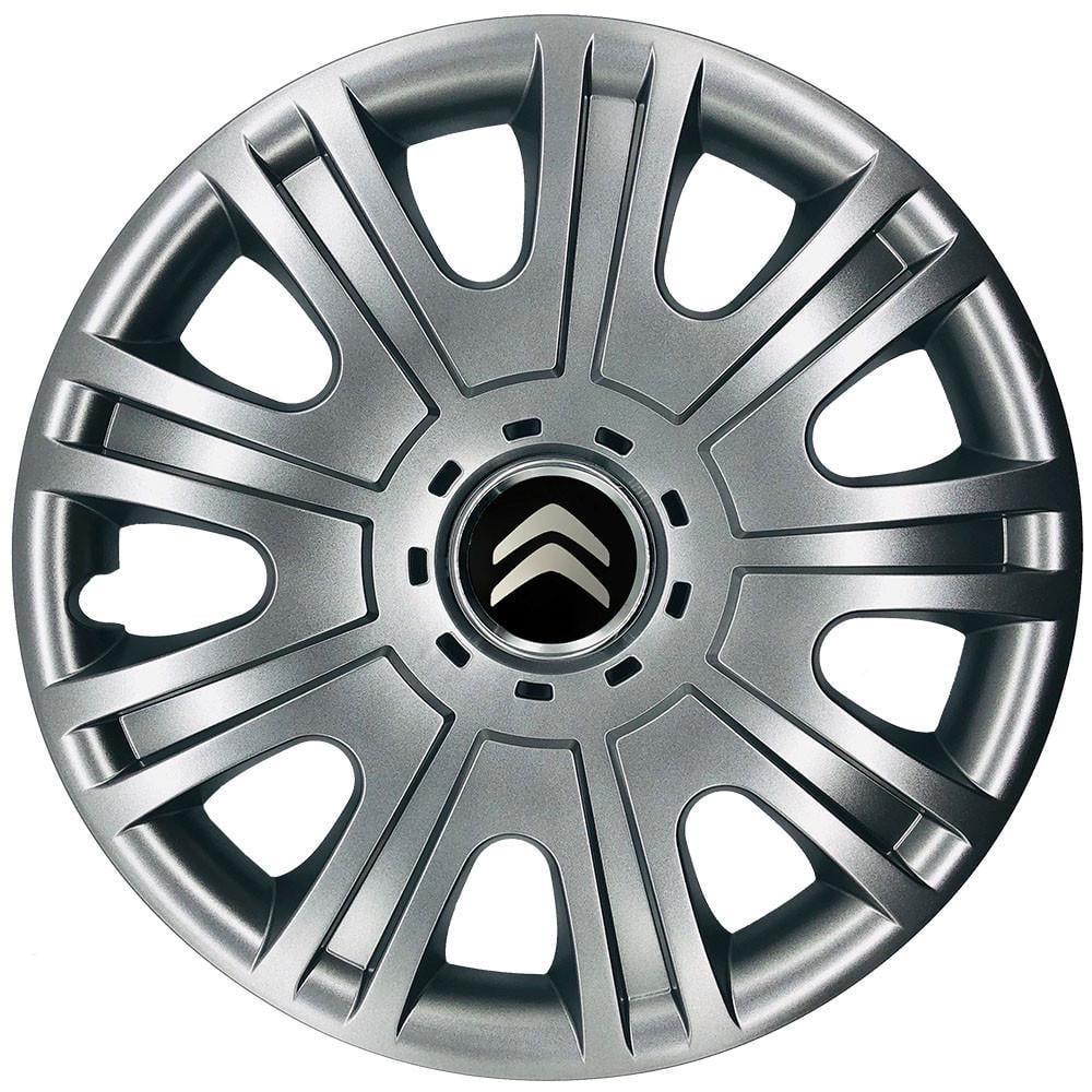 Колпаки SJS 319 с логотипом Citroen R15 4 шт. Серебряный (2654558313)
