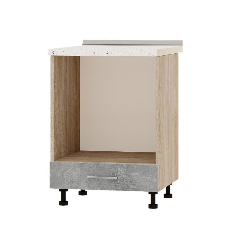 Кухонный модуль под духовку Оптима Низ Н85-600 без столешницы 600х461х820 мм Дуб Сонома/Бетон (DTM-072202) - фото 1 Кухонный модуль под духовку Оптима Низ Н85-600 без столешницы 600х461х820 мм Дуб Сонома/Бетон (DTM-072202) - фото 1