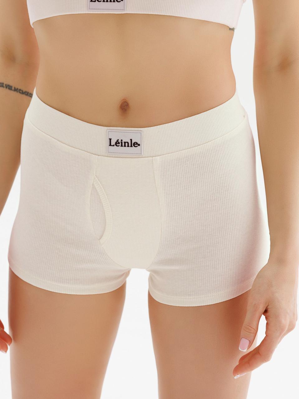 Комплект нижнего белья женский Leinle топ/трусы-шорты хлопок XS Белый (1819/46046) - фото 4 Комплект нижнего белья женский Leinle топ/трусы-шорты хлопок XS Белый (1819/46046) - фото 4
