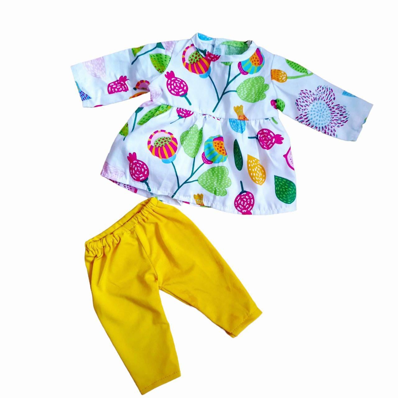 Одежда для куклы Baby Born платье/лосины Желтый (8707)