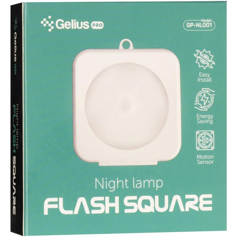 Лампа нічник нічна Gelius Pro Night Lamp FlashSquare GP-NL001 White - фото 7