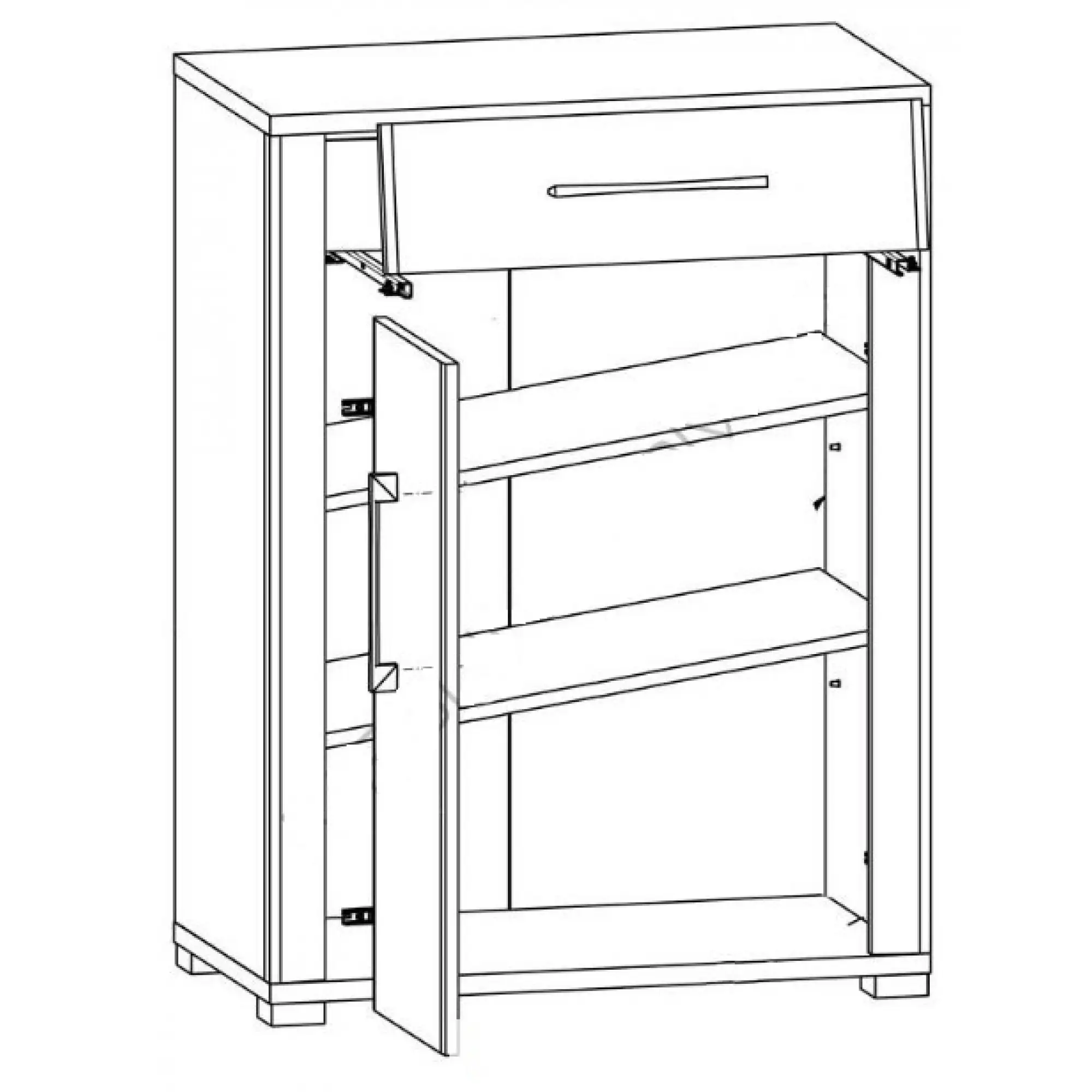 Тумба Гербор Гоу KOM2D1S/10/7 74х40х100 см Дуб сонома (19528064) - фото 2 Тумба Гербор Гоу KOM2D1S/10/7 74х40х100 см Дуб сонома (19528064) - фото 2