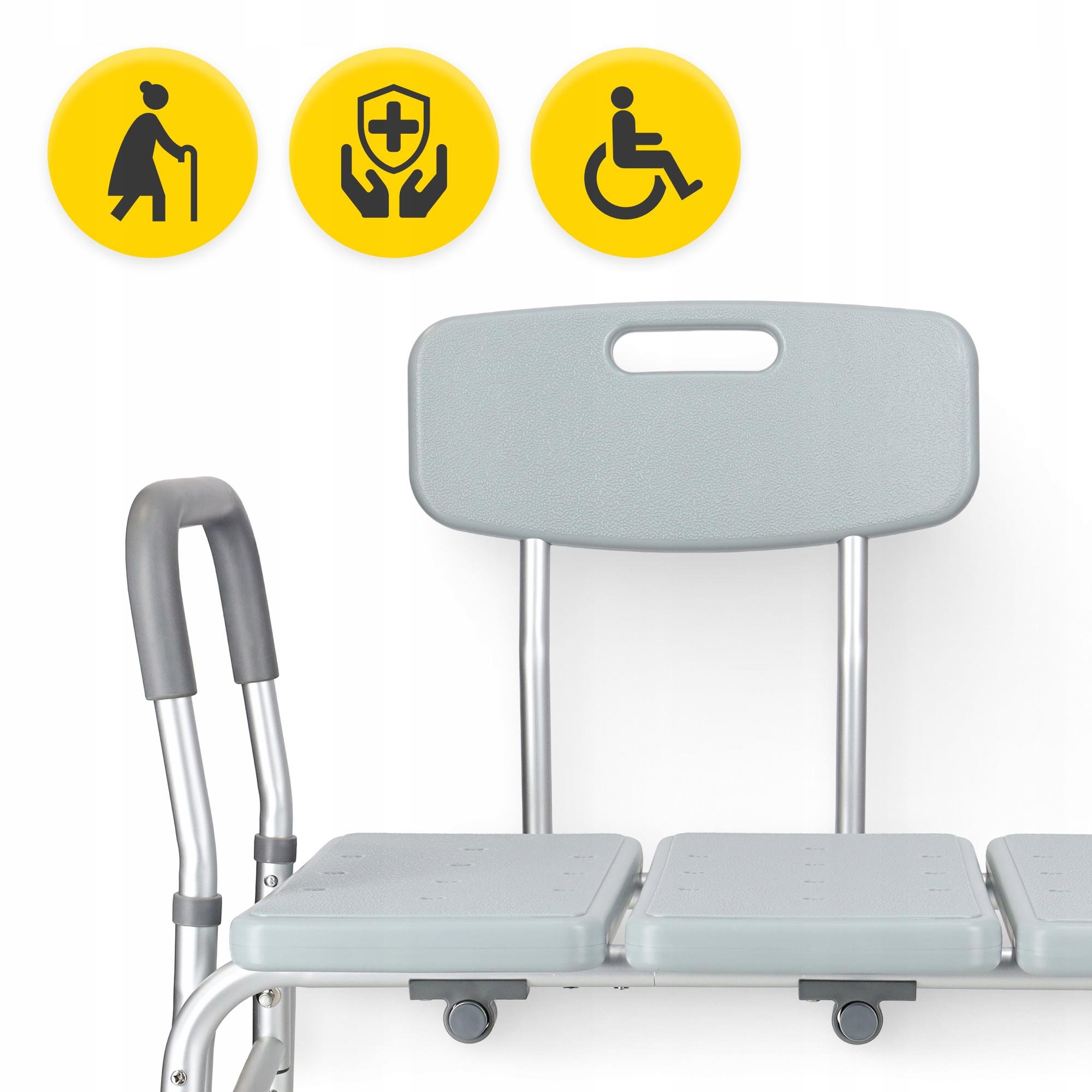 Кресло для ванной и душа 4fizjo широкое/регулируемое/со спинкой и опорой Grey (P-5905973406536) - фото 8 Кресло для ванной и душа 4fizjo широкое/регулируемое/со спинкой и опорой Grey (P-5905973406536) - фото 8