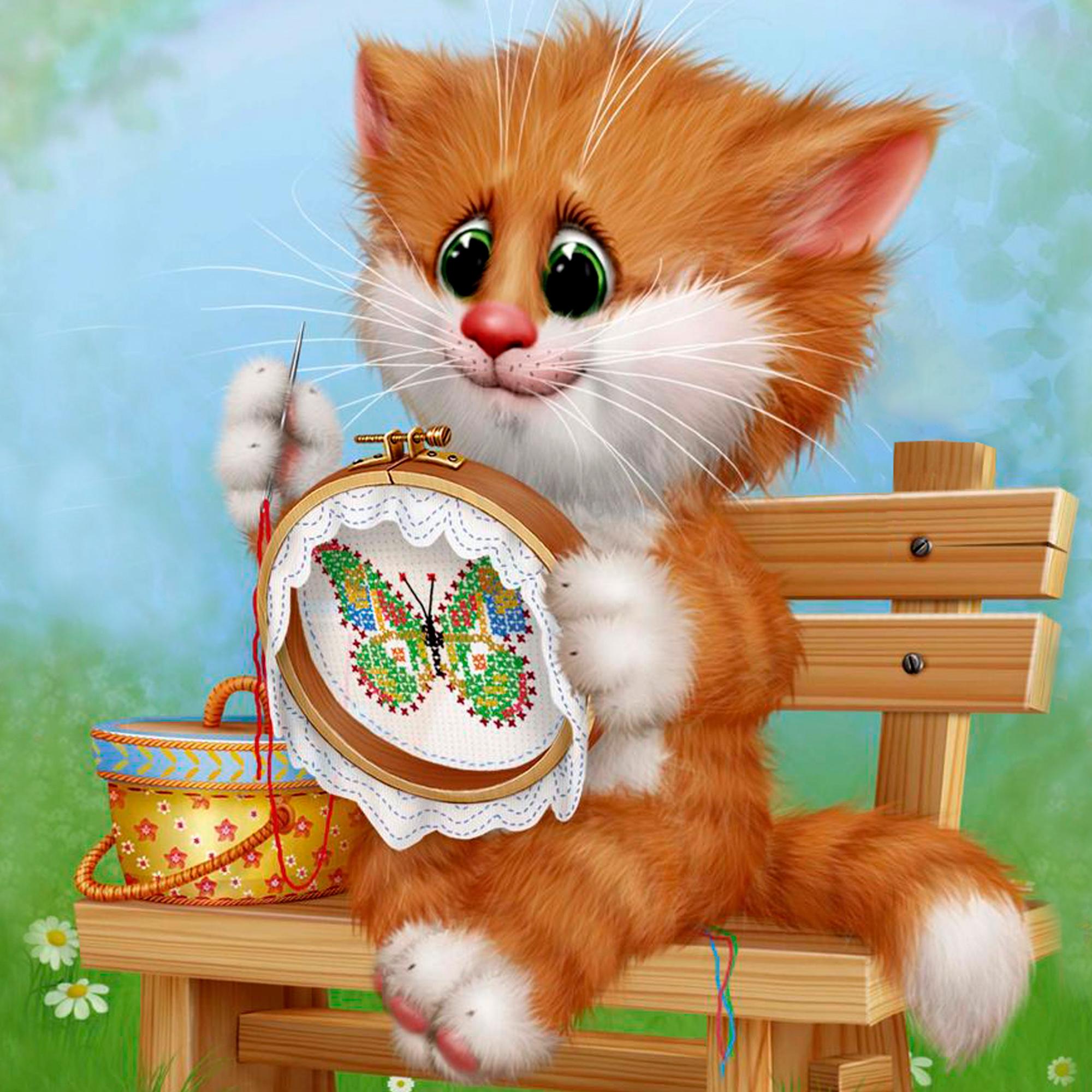 Алмазная мозаика на подрамнике Santi Котик Помощник 30x30 см (Top-954317)