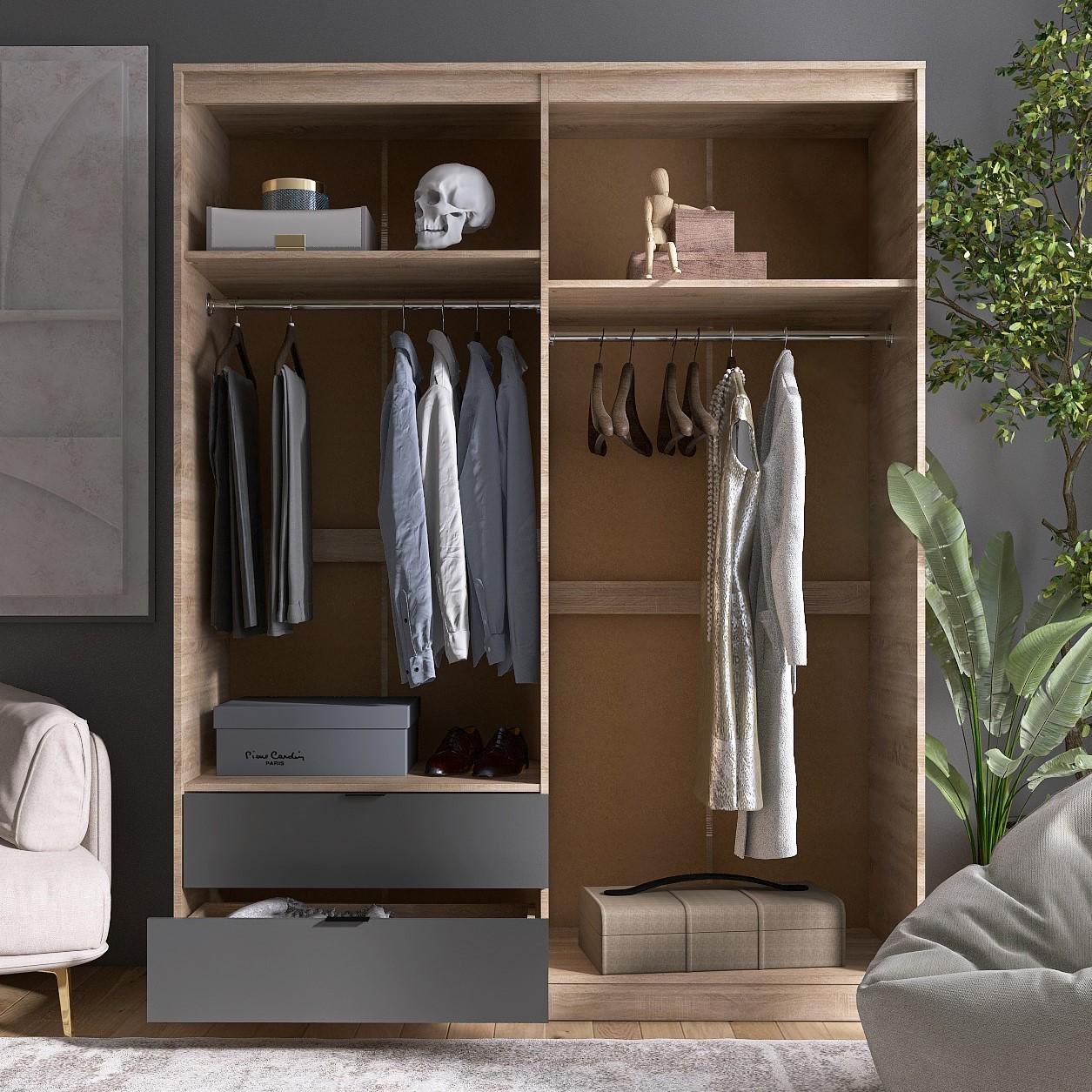 Шафа Everest Сіті 1600 1602х500х2046 мм Сонома/Графіт (11434) - фото 10 Шафа Everest Сіті 1600 1602х500х2046 мм Сонома/Графіт (11434) - фото 10