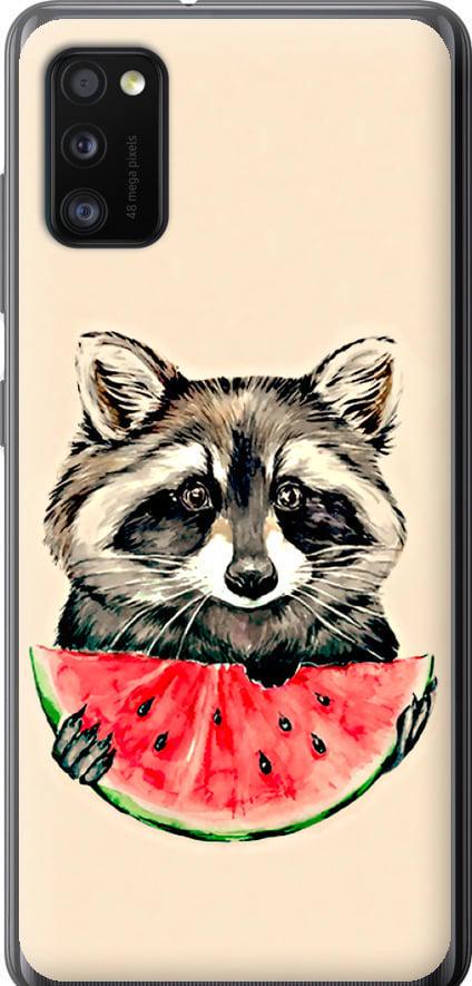 Чехол на Samsung Galaxy A41 A415F Енотик с арбузом (4605t-1886-42517)