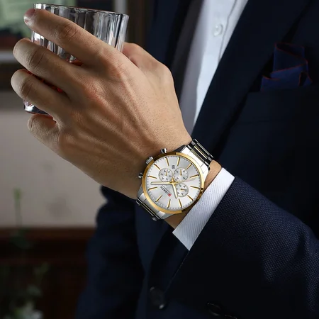 Наручний годинник Curren 8435 Silver/Gold/Silver - фото 3 Наручний годинник Curren 8435 Silver/Gold/Silver - фото 3