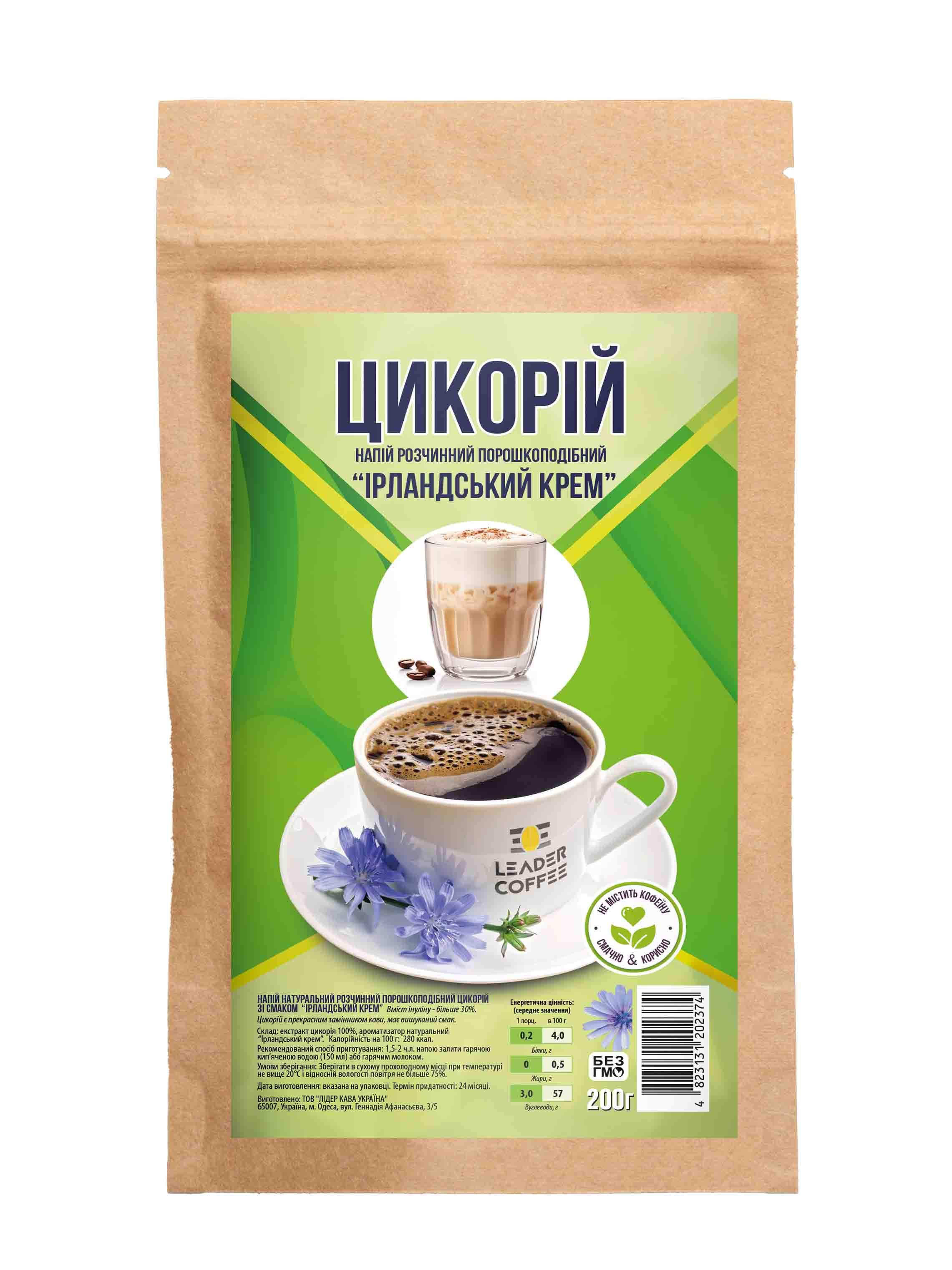 Цикорій розчинний порошкоподібний Leadercoffee Ірландський крем 200 г (2745180189) Цикорій розчинний порошкоподібний Leadercoffee Ірландський крем 200 г (2745180189)
