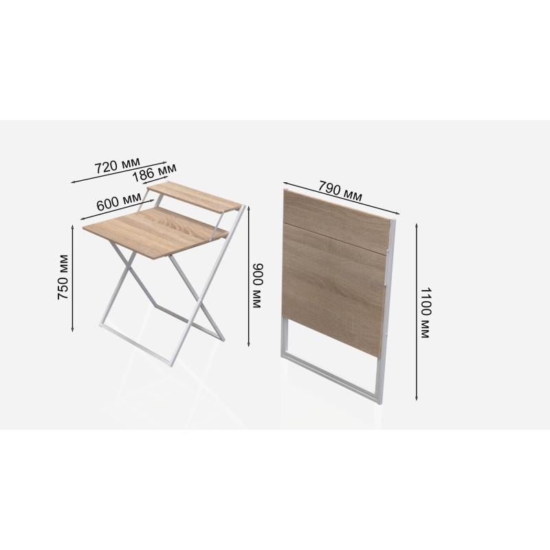 Стол трансформер Ferrum-decor Kompakt 2 металл/ДСП 16 мм Белый/Дуб Сонома (FRD-104700) - фото 5 Стол трансформер Ferrum-decor Kompakt 2 металл/ДСП 16 мм Белый/Дуб Сонома (FRD-104700) - фото 5