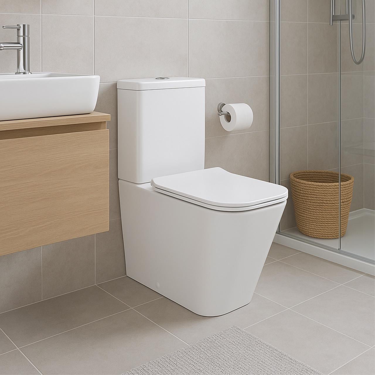 Унитаз-компакт Qtap Crow безобедочный с сиденьем Soft-close (QT05222170W) Унитаз-компакт Qtap Crow безобедочный с сиденьем Soft-close (QT05222170W)