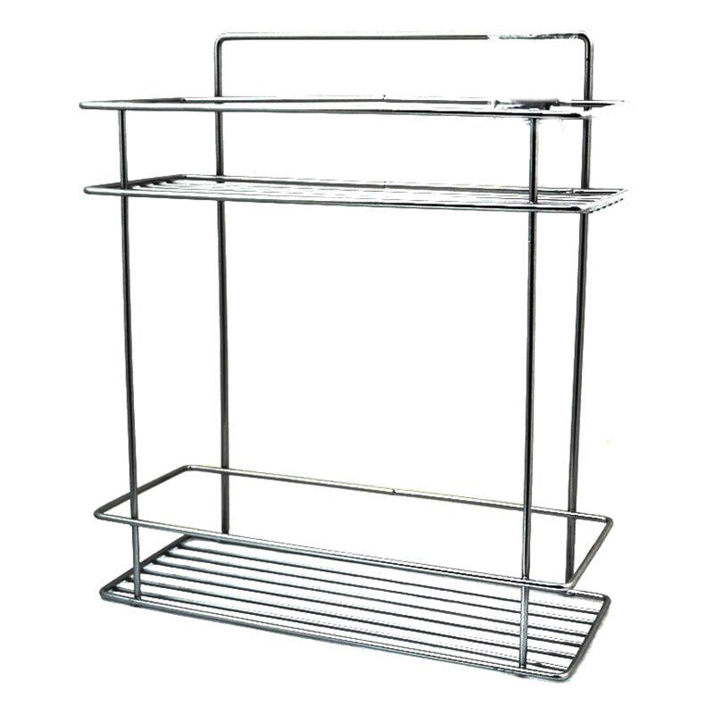 Полка Mobility 2-х ярусная для ванной комнаты металлическая прямая 28х12х33 см Серый (29437188)