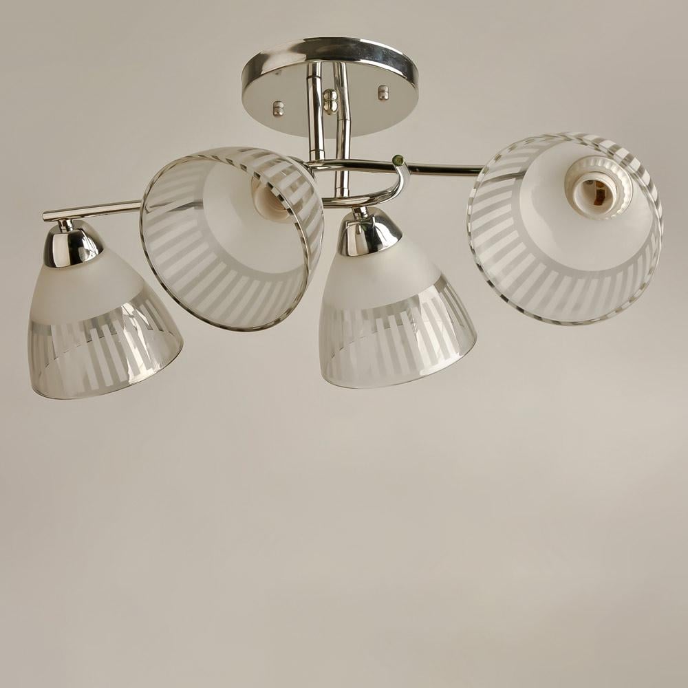 Люстра стельова Light House SRS-19078/4 Хром/Прозорий з білим