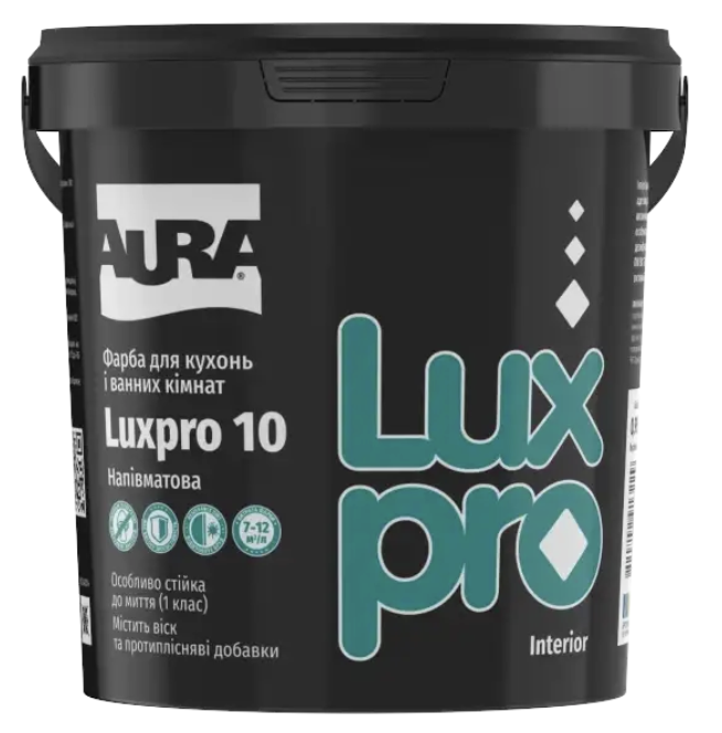 Краска акрилатная для влажных помещений полуматовая Aura Luxpro 10 0,95 л Белый В1