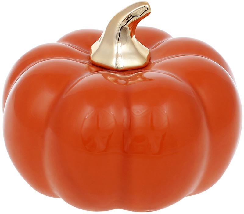 Порцелянова фігурка Гарбузик 13х13х10,5 см Помаранчевий глянець з золотом (BD-727-434)