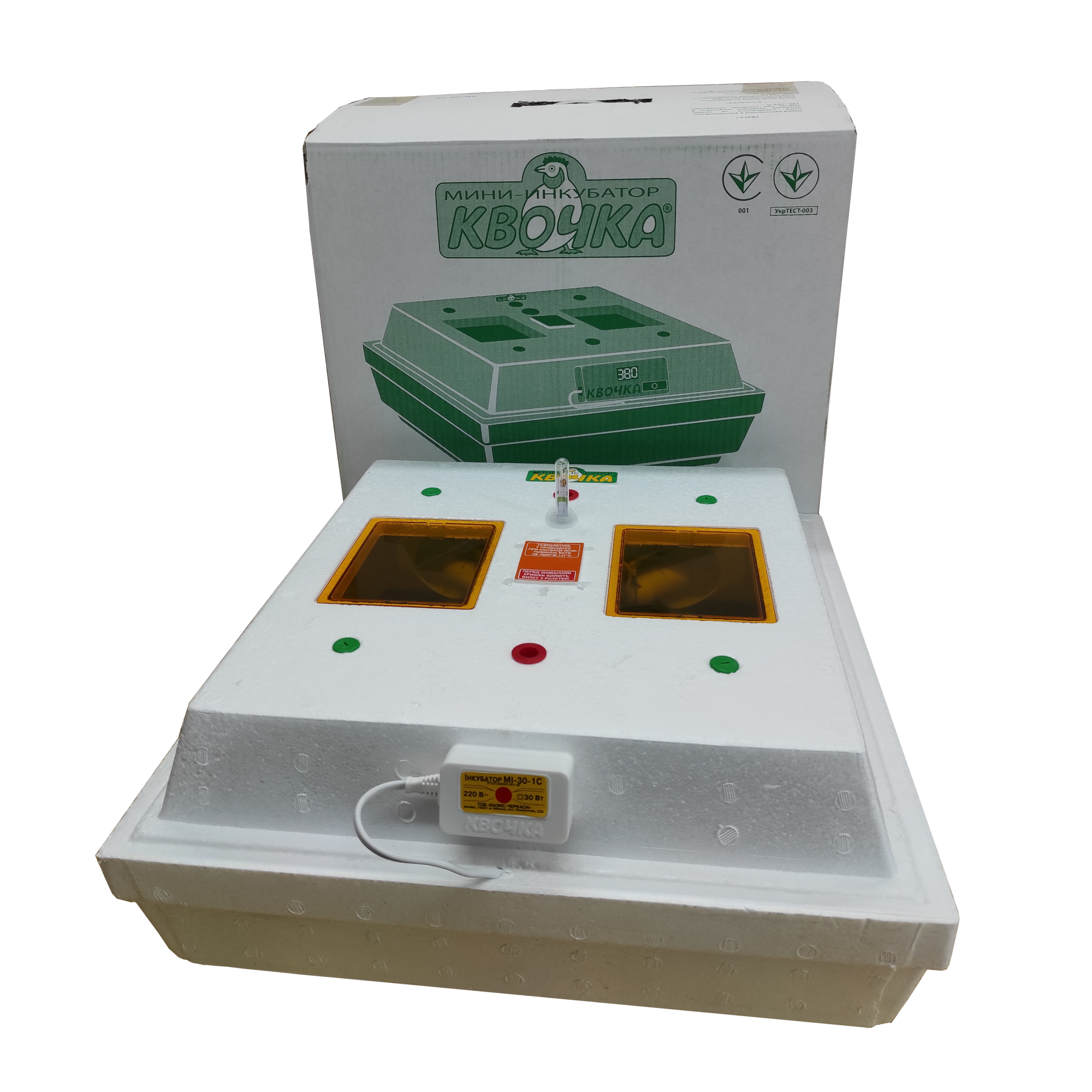 Електронний цифровий інкубатор Квочка мі-30-1 на 80 яєць (9412965)