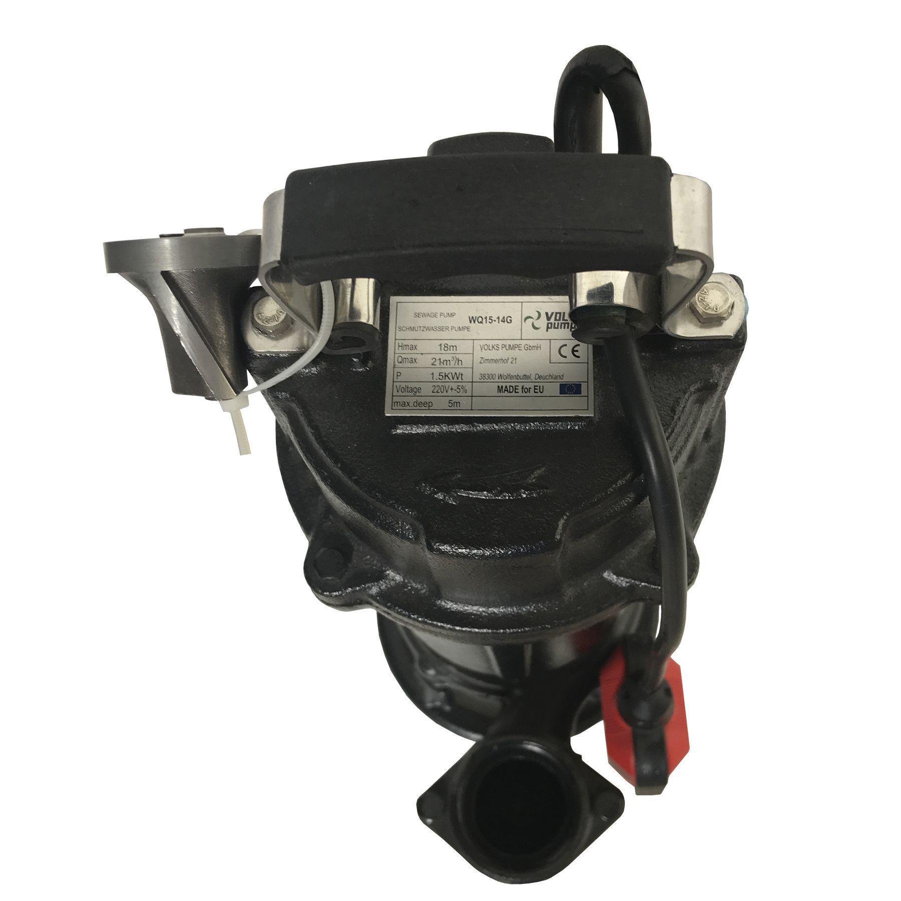 Фекальний насос VOLKS pumpe WQ15-14G з ріжучим механізмом 1,5 кВт (000013626) - фото 6 Фекальний насос VOLKS pumpe WQ15-14G з ріжучим механізмом 1,5 кВт (000013626) - фото 6