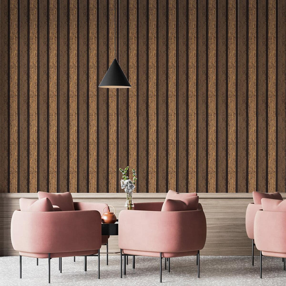 Рейка декоративна PS 2900х120х12 мм Коричневий із золотими прожилками (SW-00001749) - фото 6 Рейка декоративна PS 2900х120х12 мм Коричневий із золотими прожилками (SW-00001749) - фото 6