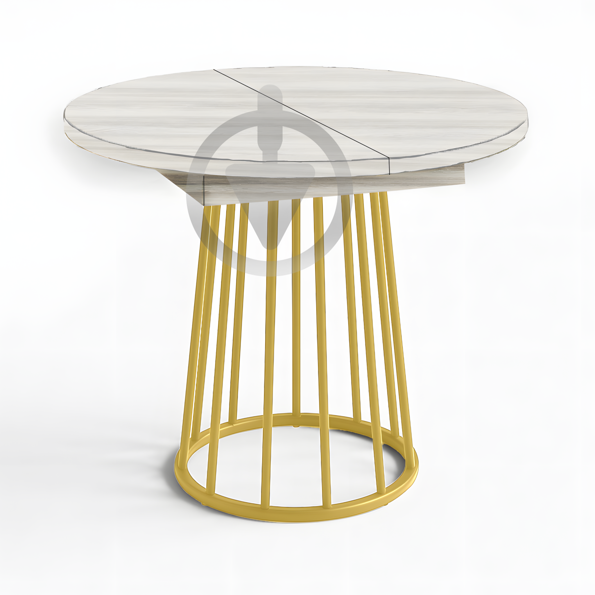 Стол кухонный раскладной RoMax Elegant Slide 90x75/130x75 см Loft Дуб Серфсайд/Золотой