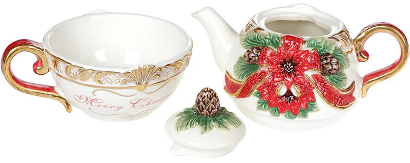 Чайный набор Merry Christmas чашка 300 мл и чайник 400 мл (BD-997-011) - фото 2