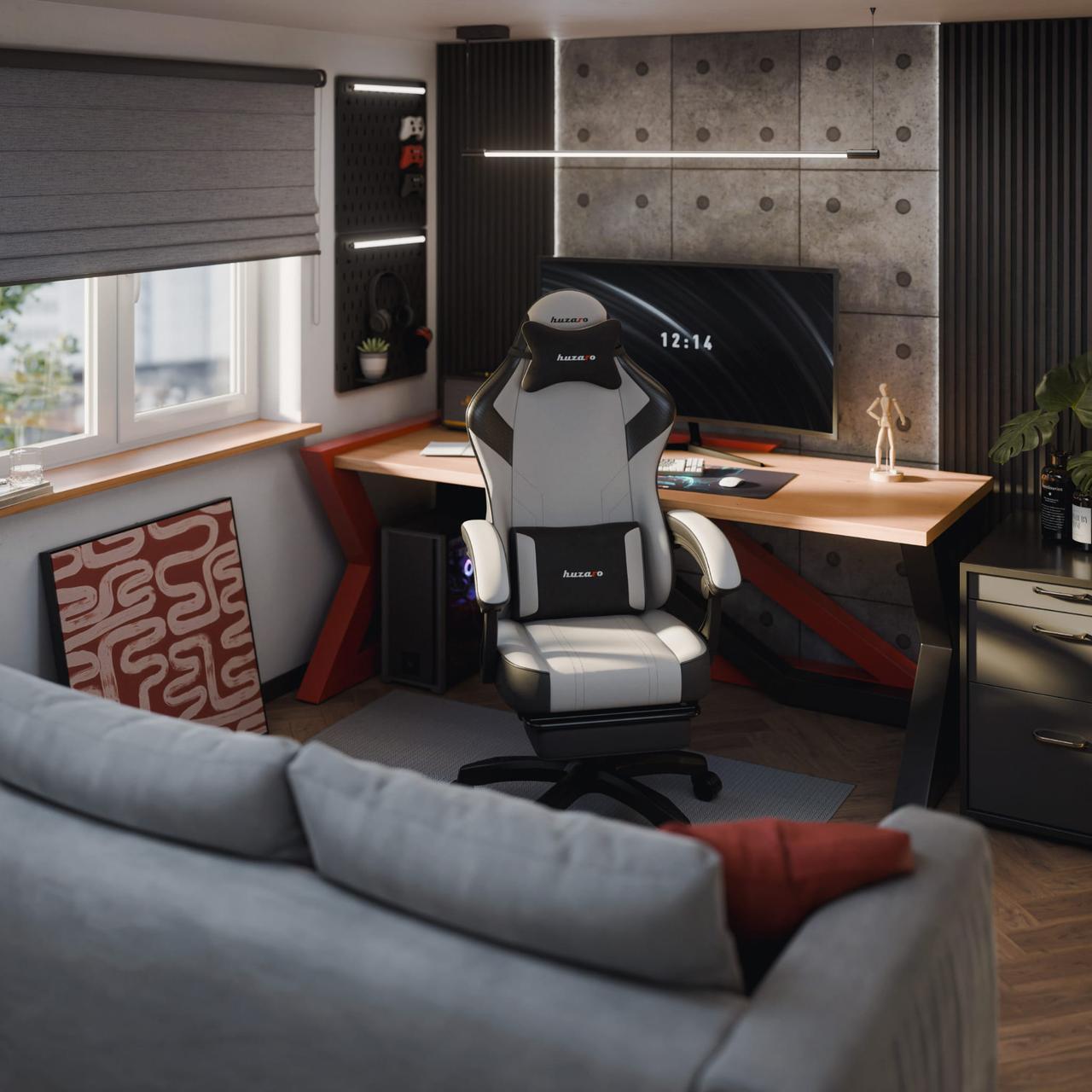 Крісло комп'ютерне Huzaro Force 3.7 Grey тканина (29953295) - фото 7