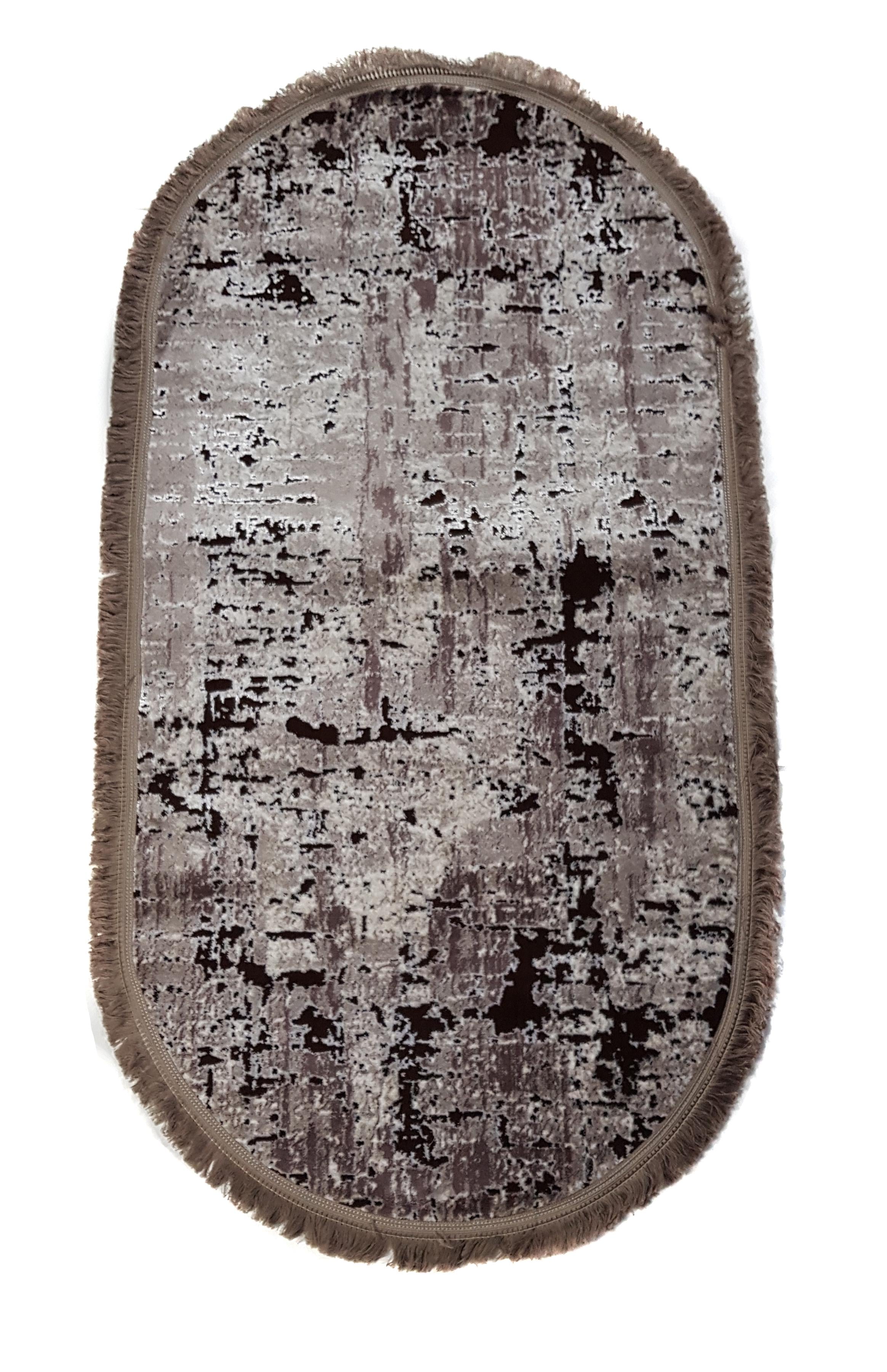 Килим з комбінованим ворсом і термоусадкою Mega 120x180 см овал Бежевий (4274BKHО4)