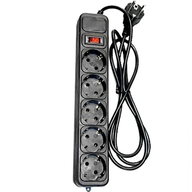 Подовжувач мережевий фільтр GREELITE SP5 на 5 розеток 5 м Чорний (4800) Подовжувач мережевий фільтр GREELITE SP5 на 5 розеток 5 м Чорний (4800)