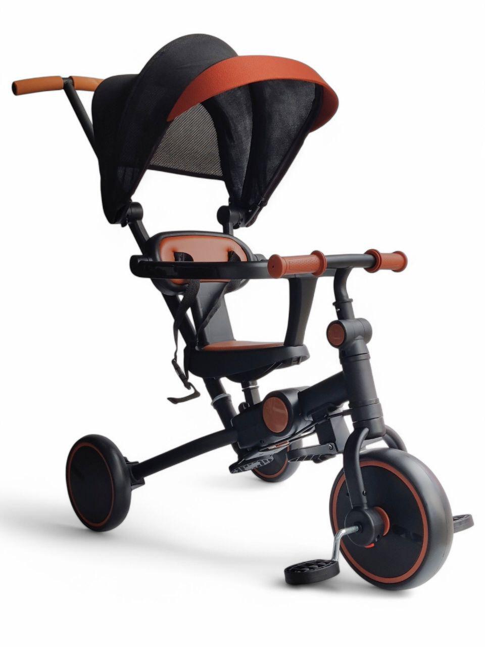 Велосипед 3в1 з батьківською ручкою та піддашком Royal Leather Trike 105-2 триколісний із 2 режимами коліс Чорний (105-2r-s1) - фото 1 Велосипед 3в1 з батьківською ручкою та піддашком Royal Leather Trike 105-2 триколісний із 2 режимами коліс Чорний (105-2r-s1) - фото 1