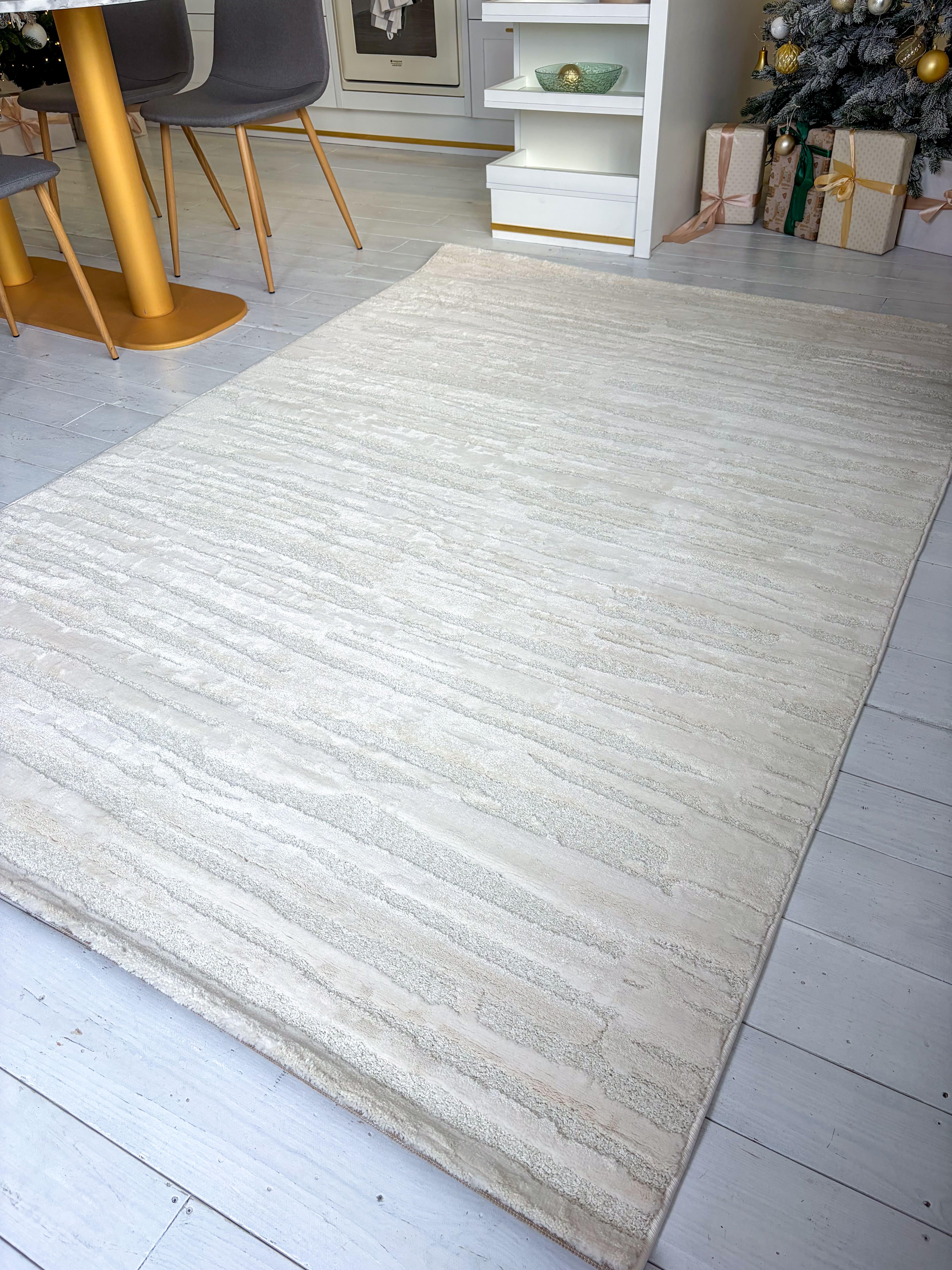 Килим прямокутний геометричний рельєфний 200х290 см Сірий