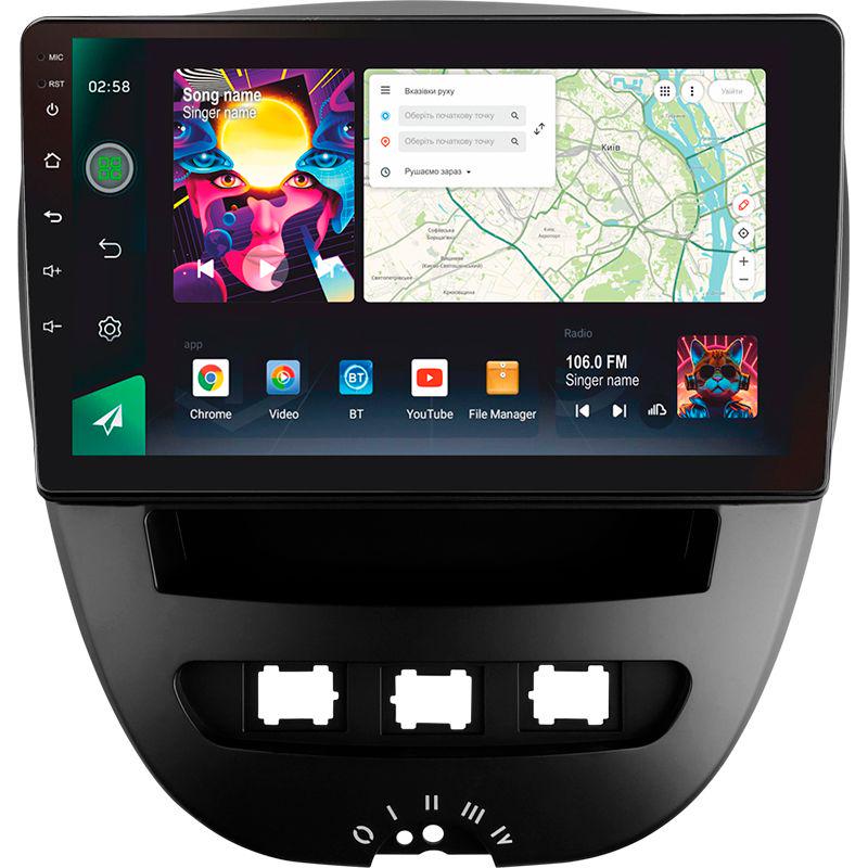 Магнітола штатна Sigma PRO 9464 4/64 GB Peugeot 107 Toyota Aygo 2005-2014 9" (AR-78937)