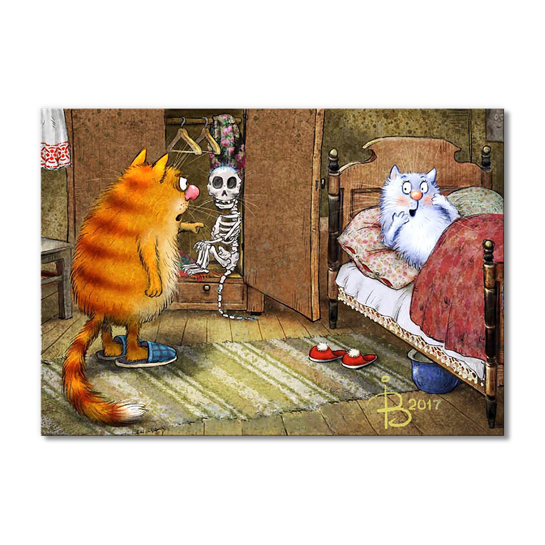 Модульная картина Скелеты в шкафу 1 модуль 30х45 см