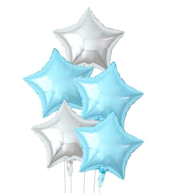 Повітряні кулі Star 5 шт. Blue/Silver