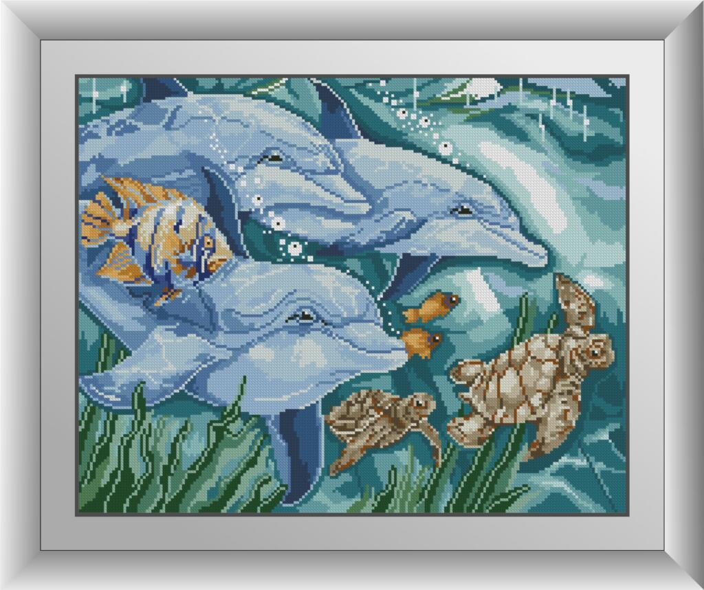 Алмазная мозаика Dream Art Три дельфина 39x49 см (DA.30537)