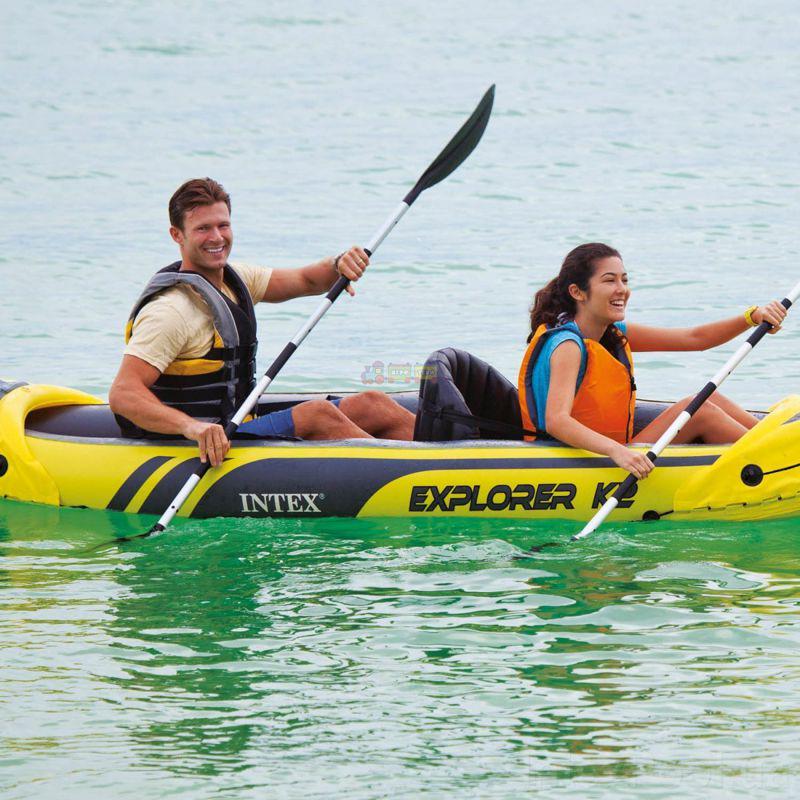 Надувна байдарка човен Intex Explorer K2 68307 NP 312х91х51 см Yellow (11060848) - фото 6 Надувна байдарка човен Intex Explorer K2 68307 NP 312х91х51 см Yellow (11060848) - фото 6