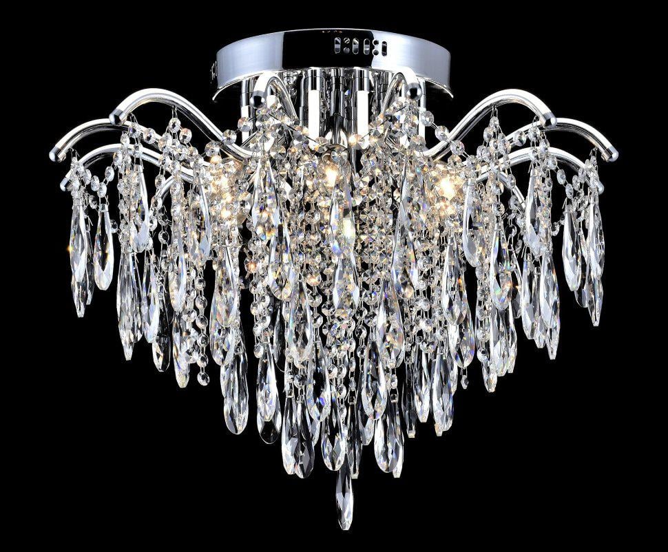 Люстра хрустальная Sirius XE 4070/4-500 CR на 4 лампочки с Led подсветкой