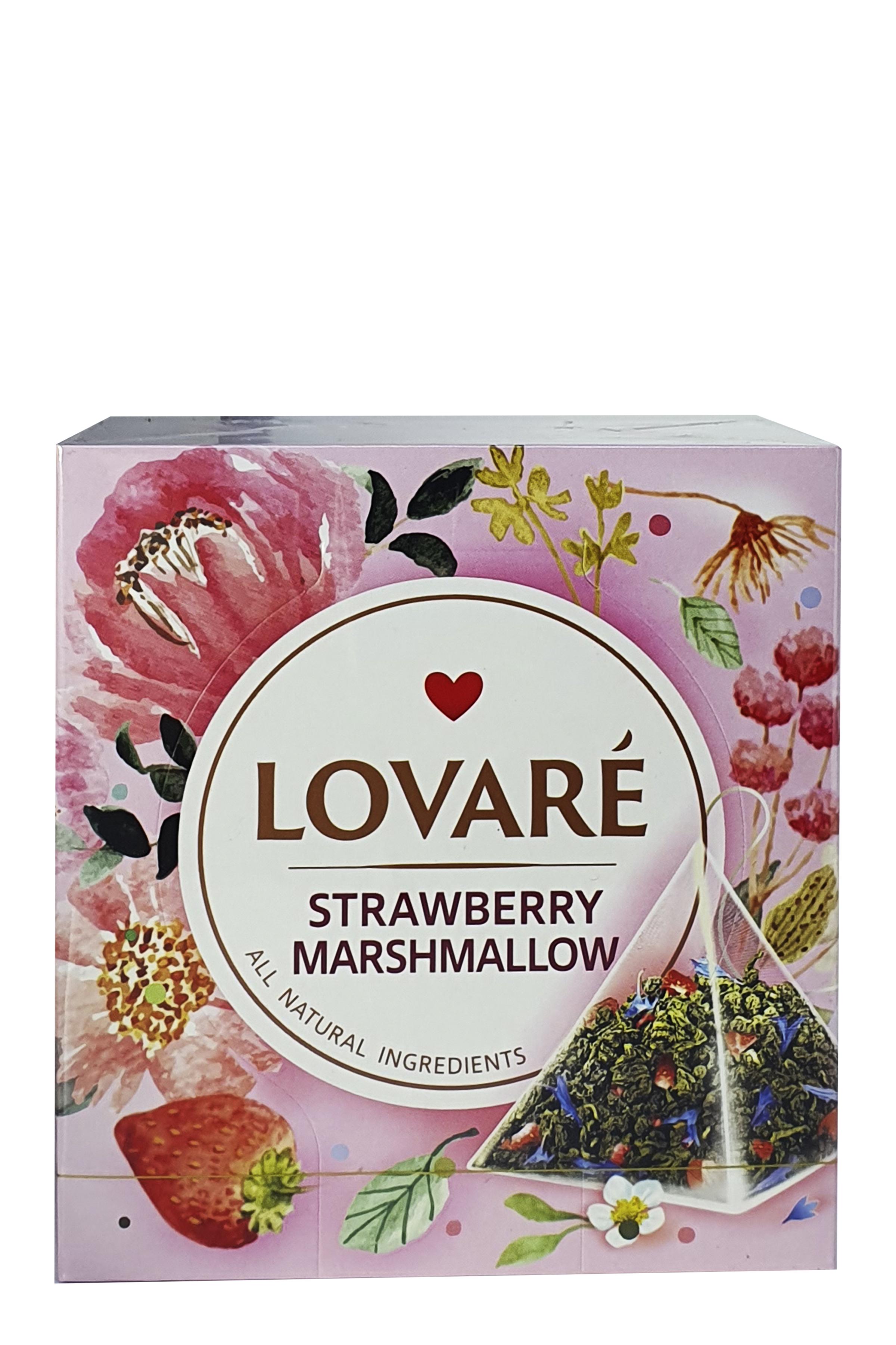 Чай зелений Lovare Полуничний Зефір у пірамідках з ароматом суниці 15 пакетиків 2 г (54485) - фото 3