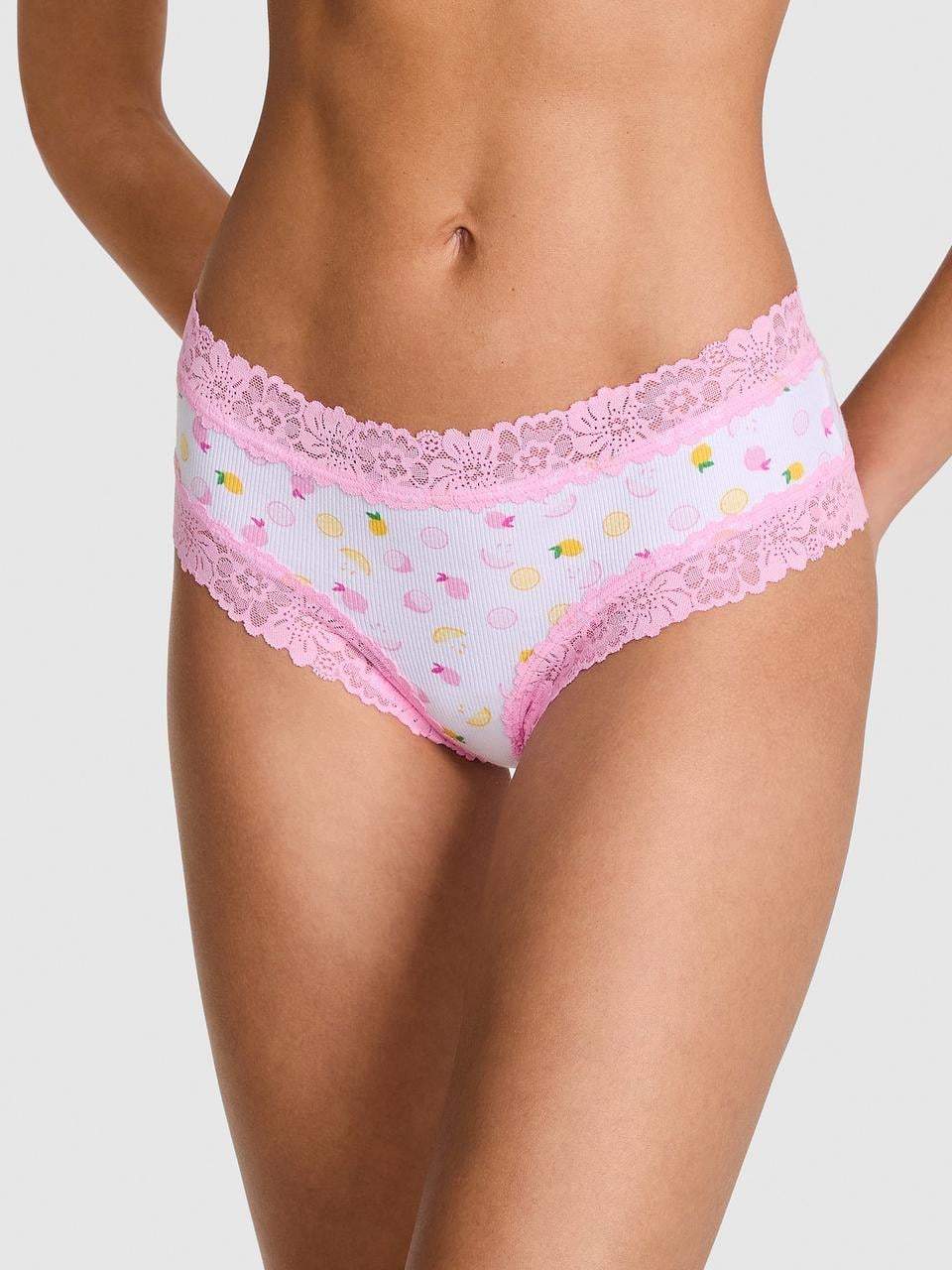 Трусики женские Victoria's Secret Wink Lace-Trim Cheeky XS Белый (329425442786)