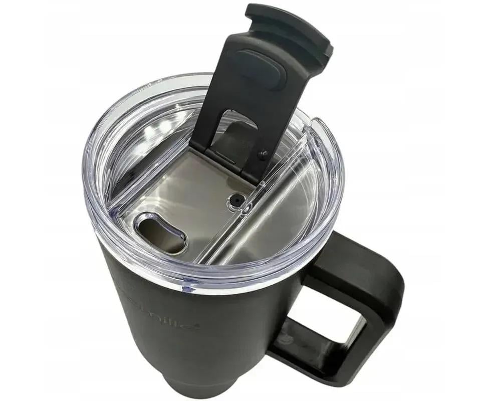 Термокухоль з ручкою та трубочкою Kamille KM-2172 з нержавіючої сталі 1200 мл Чорний (150-84-2172) - фото 4 Термокухоль з ручкою та трубочкою Kamille KM-2172 з нержавіючої сталі 1200 мл Чорний (150-84-2172) - фото 4