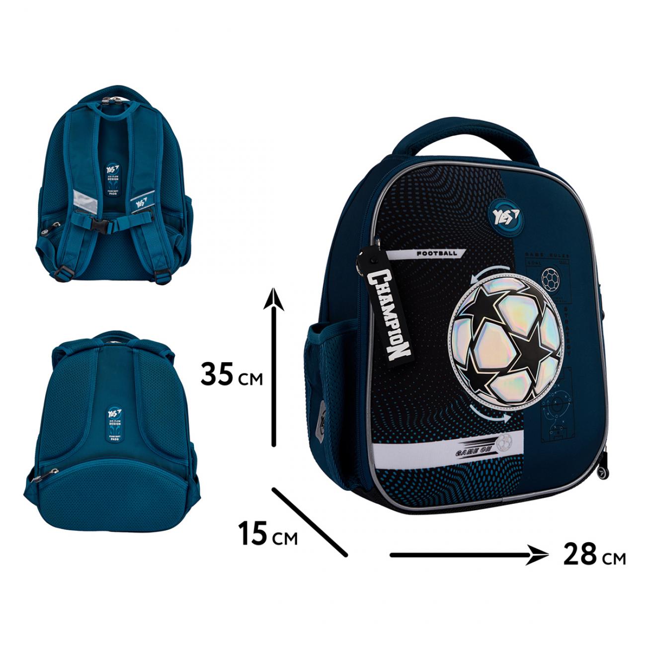 Рюкзак школьный каркасный с ортопедической спинкой YES H-100 Football Game (000995062) - фото 11 Рюкзак школьный каркасный с ортопедической спинкой YES H-100 Football Game (000995062) - фото 11